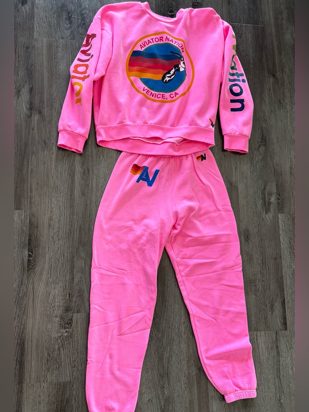 Aviator Nation Bright Pink Logo Sweat Set